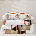 thumbnail image 5 of Feelyou Cartoon Pumpkin Twin Comforter Sets, Happy Halloween Witch Cat Bedding Set, White Orange, Halloween Reversible, 2-Piece, 1 Comforter and 2 Pillowcases, 5 of 7
