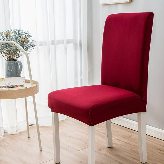 Nvzi Dark Red dining chair cover, 4-piece universal size - elastic dining chair cover suitable for homes and restaurants, easy to install and clean chair cover