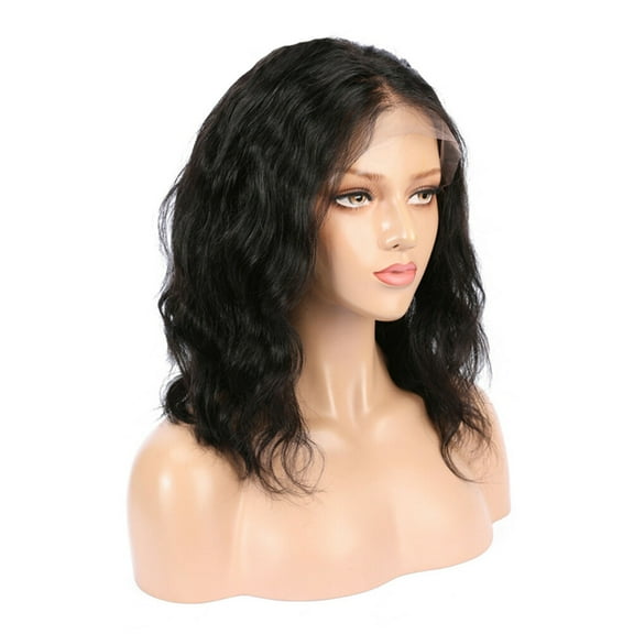 OUNONA Women Fashion Short Curly Hair Wig Front Lace Hair Wig Natural Looking Exquisite Elastic Net Wig Cover (Black)