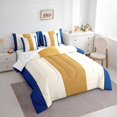 thumbnail image 2 of Homewish Vintage Vertical Lines 7-Piece King Bedding,Contemporary Stripe King Bed in a Bag,Blue,Reversible, 2 of 8