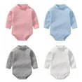 thumbnail image 4 of Baby Boys Girls Long Sleeve Turtleneck Onesies Bodysuits Autumn Winter 0-2Y, 4 of 9