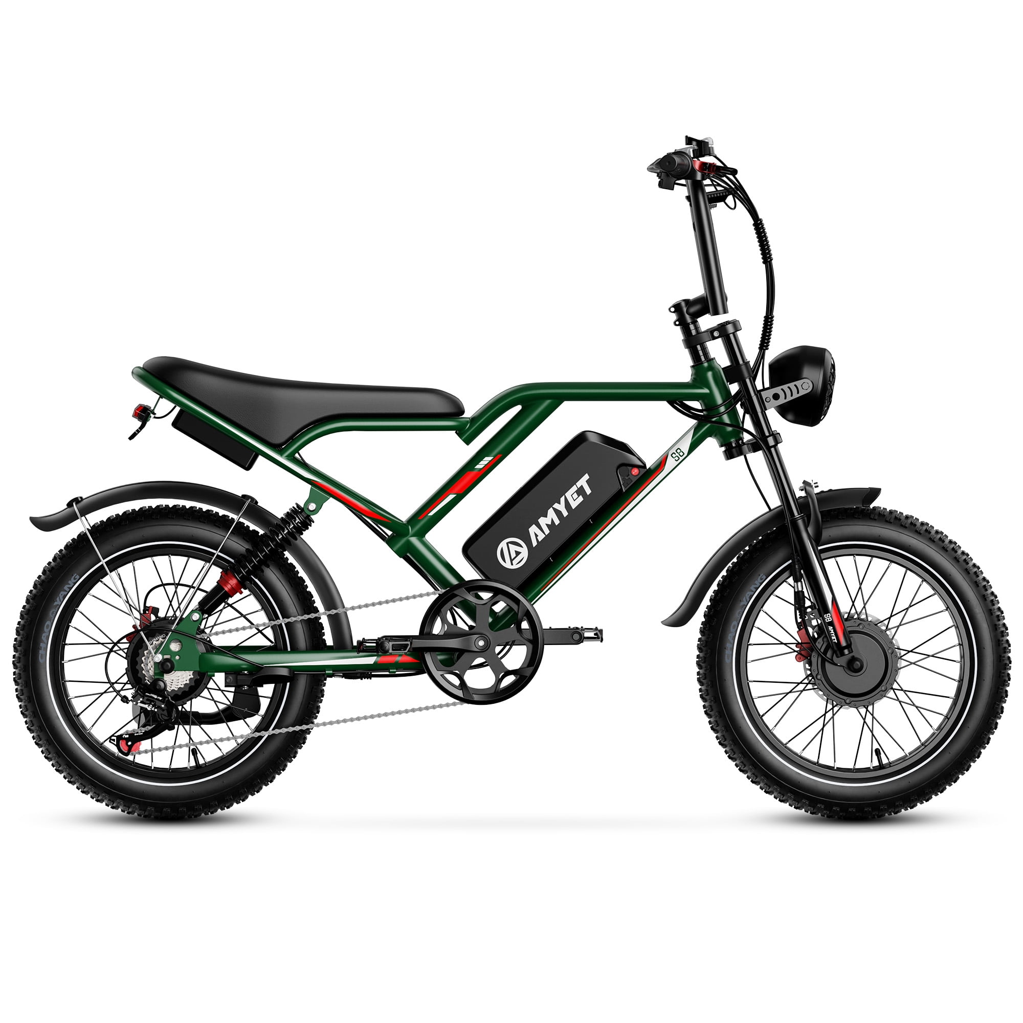 AMYET S8 3000W Peak Dual Motor AWD Electric Bike for Adult, 20" Fat Tire Ebike 48V 25AH 34MPH E-Mountain Bicycle UL2849