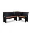 Riverbay Furniture Kerry Planked Solid Wood Dining Nook Set in Black