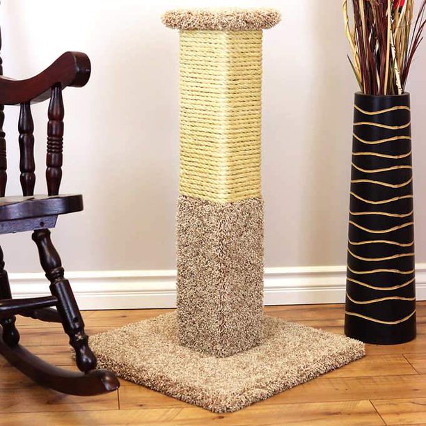 New Cat Condos Premier 32 Inch Solid Wood Scratching Post Walmart Com Walmart Com