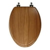 Luxury Real Wood Veneer Natural Toilet Seat - 18.5" Elongated Toilet Seat - Premium Hinges - Heavy Duty - By Unity (Teak)