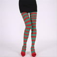 thumbnail image 2 of Women's Halloween Christmas Colorful Patchwork Striped Pantyhose, 2 of 4