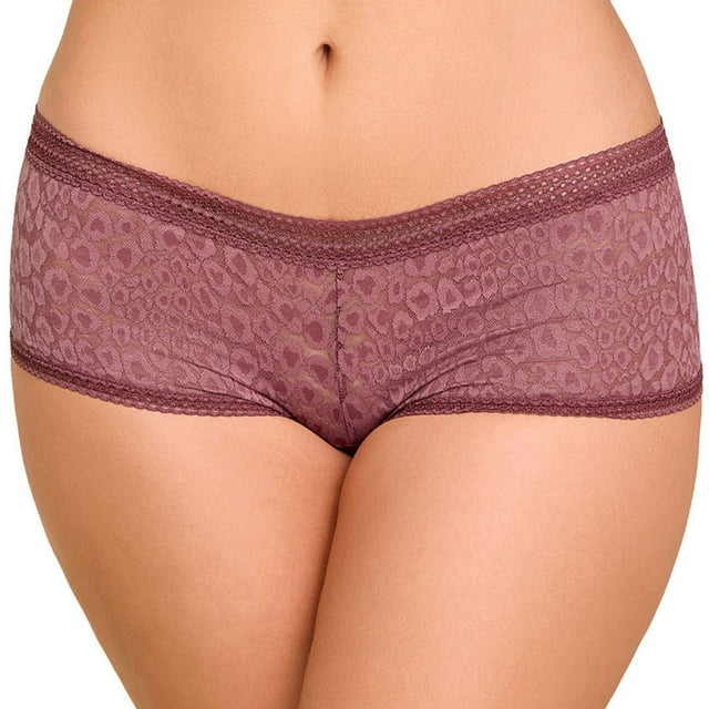 Pantaleta Ilusion para Dama, con Encaje Animal Print Café Talla CH