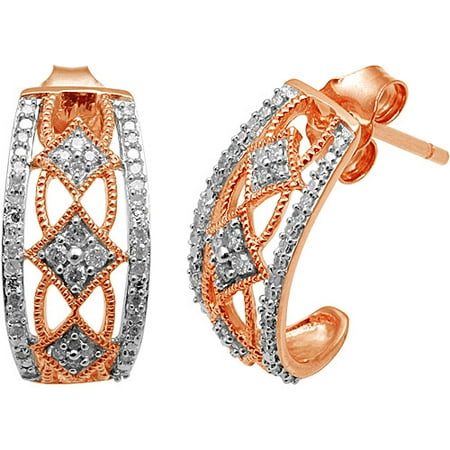 1/4 Carat T.w. Diamond 10kt Pink Gold Fa