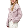 thumbnail image 5 of asjyhkr Toddler Clothes Girls Fall Sweaters Kids Soft Comfy Button down Shirts Casual Long Sleeve Cardigan Tops(8-9 Years,Hot Pink), 5 of 7
