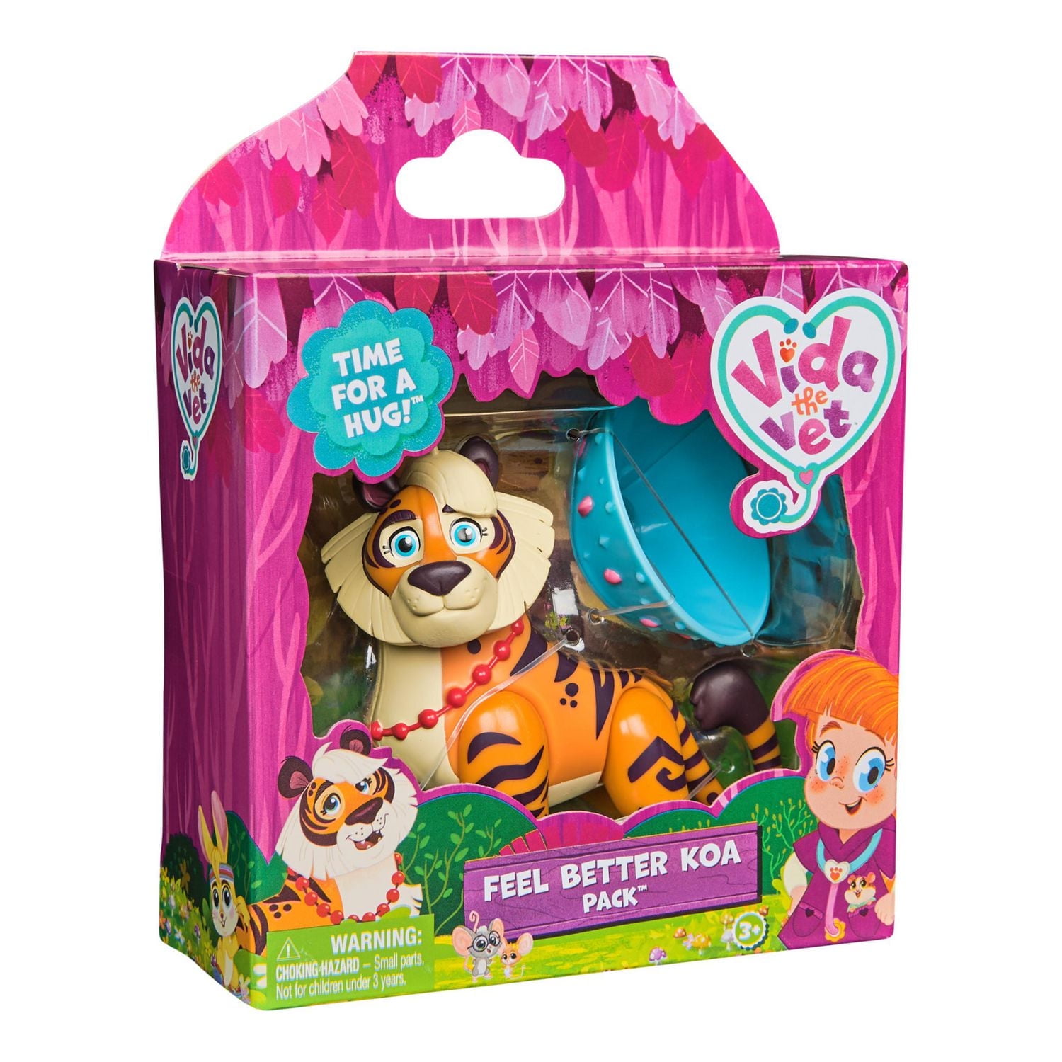 Vida la Véto, Coffret Koa est blessé avec figurine articulée Koa, un plâtre et une collerette, jouets pour filles et garçons à partir de 3 ans