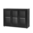 thumbnail image 3 of Yesfashion Mdf U-Shaped Wooden Storage Cabinet with Three Tempered Glass Doors And Adjustable Shelves, Suitable for Living Room, Study Room And Entrance, 3 of 9