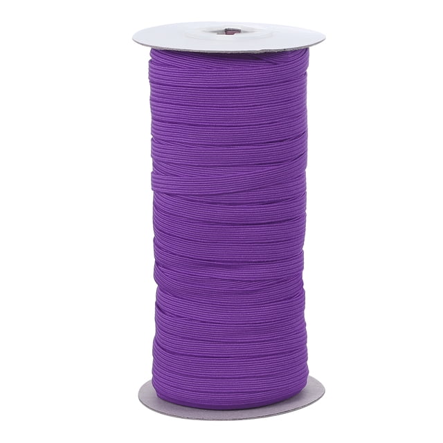 Bandas Elásticas Uxcell, Cinta Elástica Plana de Poliéster para Costura y Proyectos de Manualidades DIY Púrpura 1/4 Pulgada x 50 Yardas