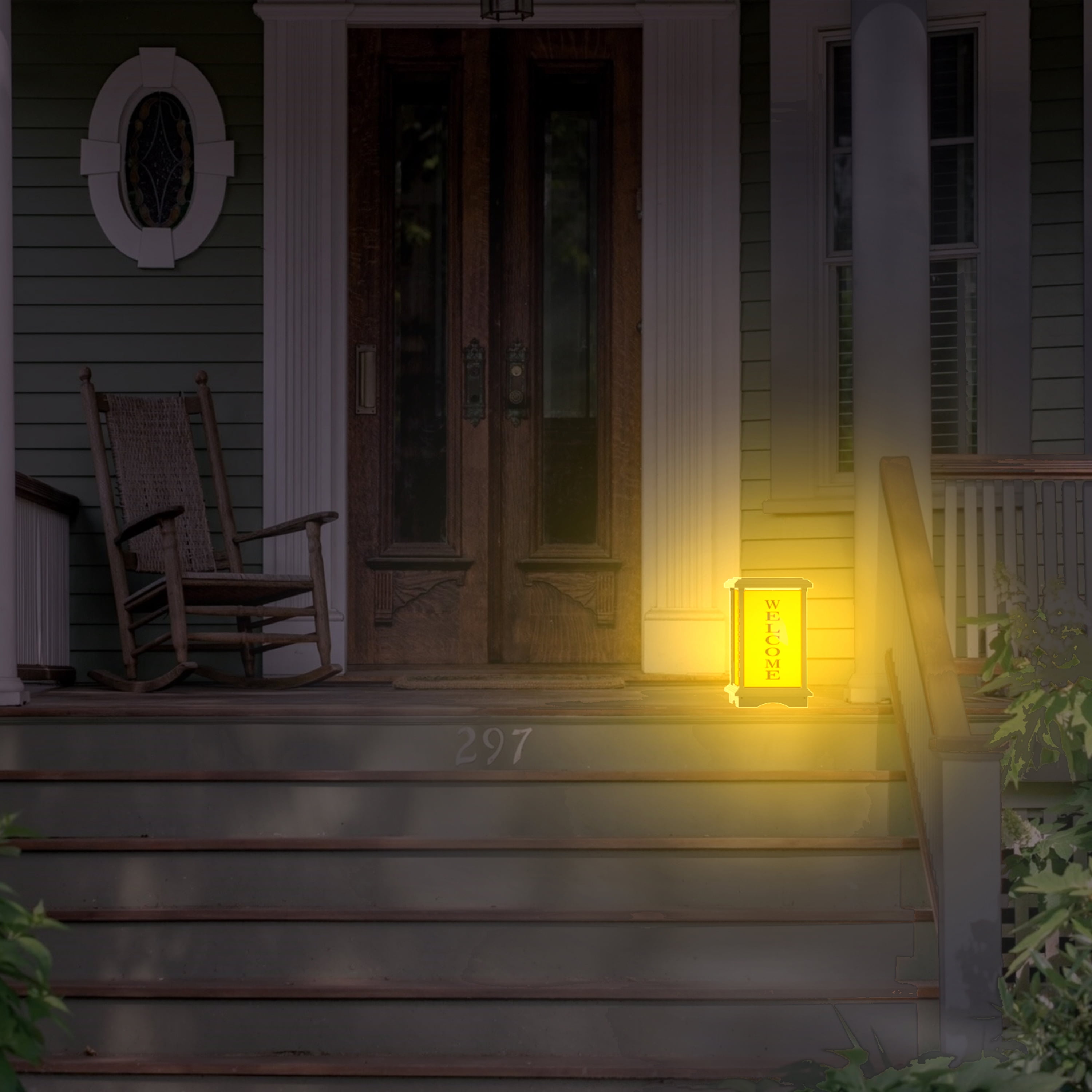 Techko Solar Welcome Lantern – Amber or White Light (Height 15.6")