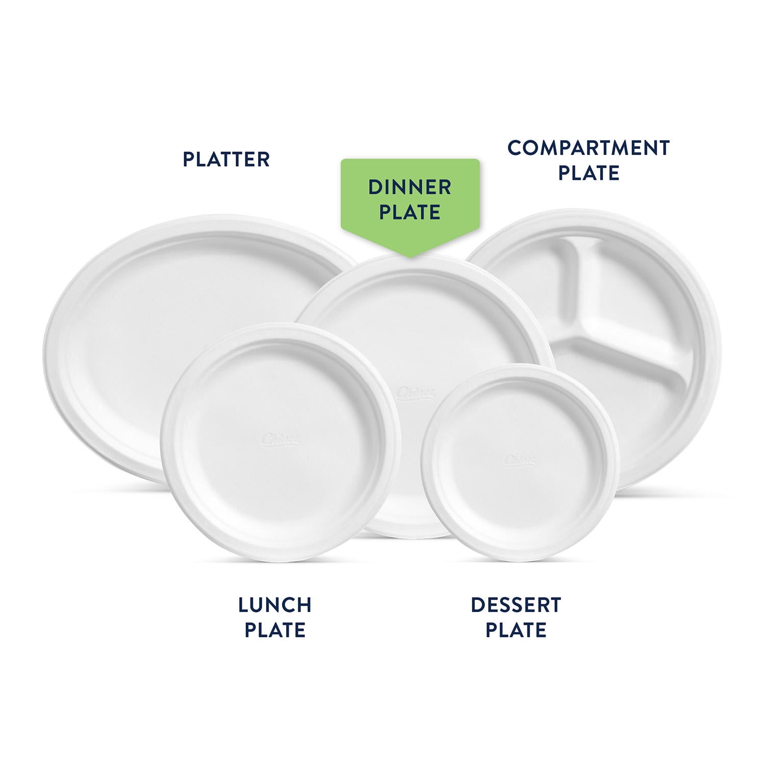Chinet Microwave Safe Dinner Plates, White Paper, 165 Piece