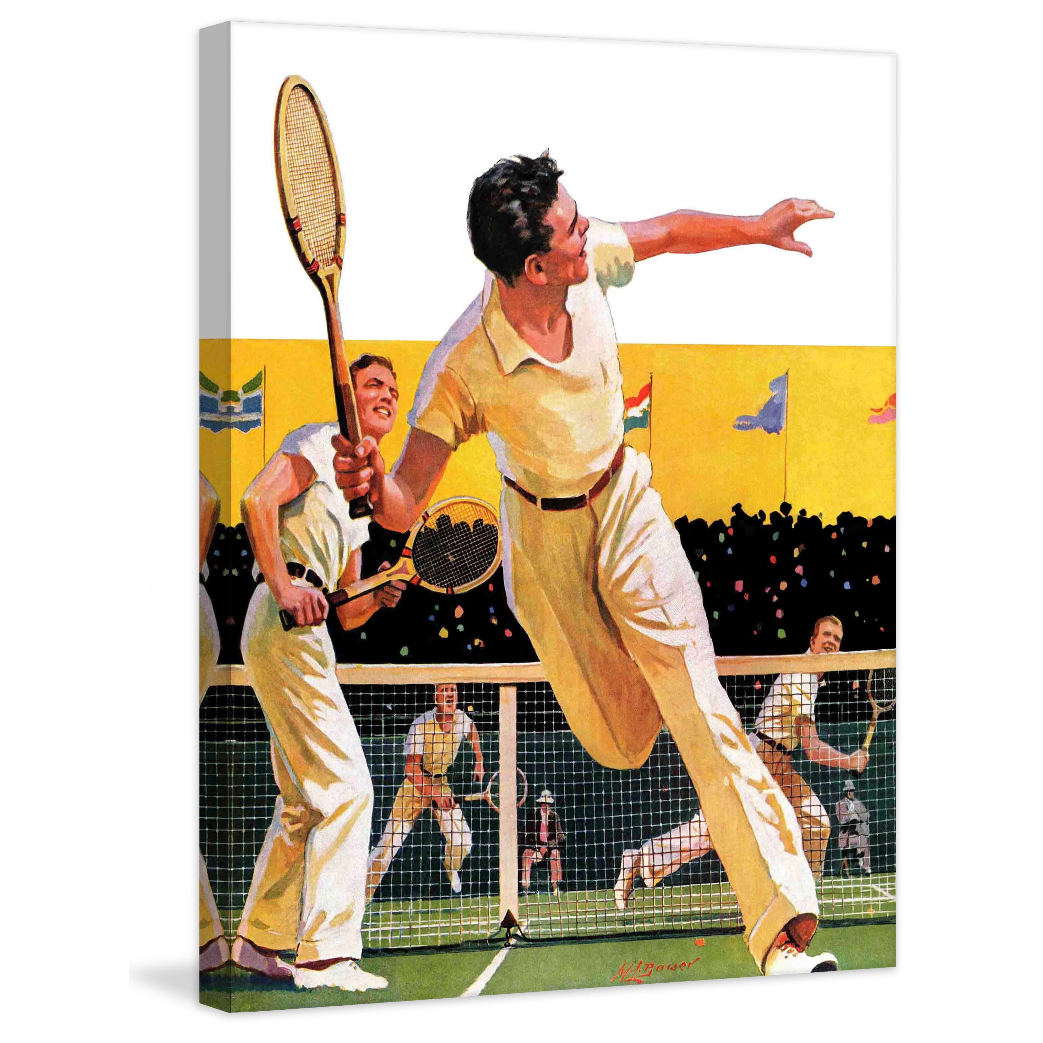 Marmont Hill Doubles Tennis Match by Maurice Bower Painting Print on Canvas