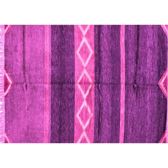 Ahgly Company Indoor Rectangle Abstract Pink Modern Area Rugs, 5' x 7'