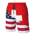 thumbnail image 4 of Logiee USA Switzerland Print Mens Swim Trunks Quick Dry Board Shorts,Breathable Hawaii Beach Shorts Swimwear Bathing Suits-Large, 4 of 6