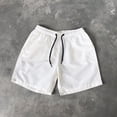 thumbnail image 2 of KPOPLK Mens Elastic Waist Drawstring Shorts Casual Classic Fit Stretch Flat Front Shorts with Pockets Size XXL,White, 2 of 6
