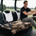 thumbnail image 5 of XYZCANDO Brown Camo Leaf 2-Seat Golf Cart Seat Cover - Terry Cloth Non-Slip Cover with 4 Front Pockets Compatible with EZGO & Club Car, 5 of 8