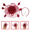 thumbnail image 4 of English title: Fascinator Hat Cocktail Tea Party Headband Headwear Hair Accessories Easter Hats Headdress Girls Women, 4 of 6