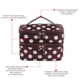 thumbnail image 4 of Travel Cosmetic Makeup Bag Organizer Double Layer Dot Pattern Toiletry Bag Case Pouch With Mirror For Woman, 4 of 7