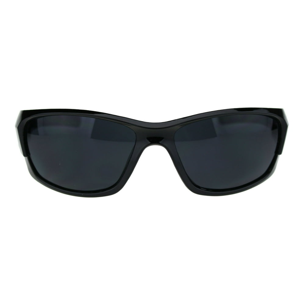 SA106 - Classic 90s All Black Sport Warparound Biker Gangster