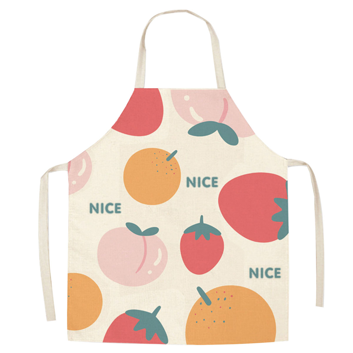 Kids Apron, Cute Cartoon Fruit Print Kitchen Apron for Crafting, Housework, Baking, Gardening