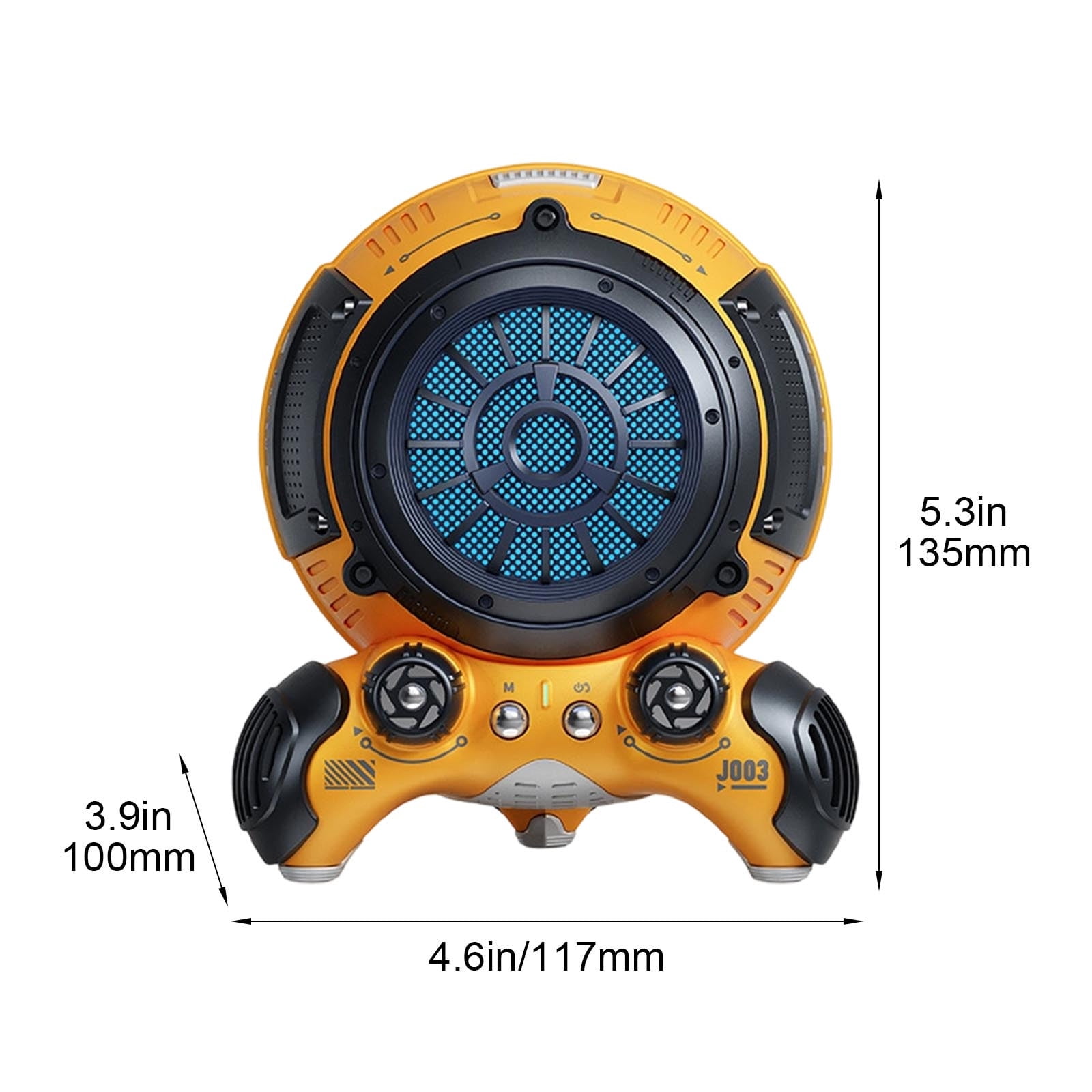 Mech Bluetooth Speaker, Gaming Speaker with Enhanced LED Lights Portable Wireless Audio for PC Desktop Gaming Room