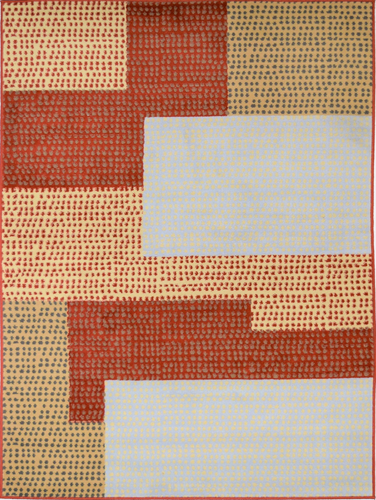 Belfort BM25B Venice Red abstract Contemporary beige Area Rug, 5'x7'