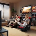 thumbnail image 3 of Yaheetech Swivel Folding Floor Gaming Chair with Armrests and Adjustable Backrest, Black/Red, 3 of 7