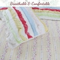 thumbnail image 5 of Cozy Line Genevieve Colorful Rainbow 3D Lace Stripe Ruffle 100% Cotton Reversible Quilt Bedding Set (Rainbow, Twin - 2 Piece), 5 of 6