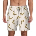 thumbnail image 3 of Uemuo Cartoon Snake Pattern Mens Swim Trunks Quick Dry Board Shorts with Mesh Lining, Stretch Beach Shorts Quick Dry No-Chafing Board Shorts-Small, 3 of 9