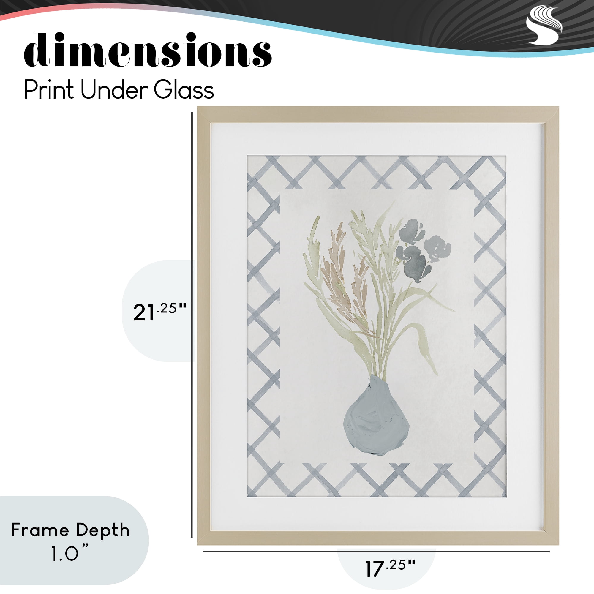Stupell Industries Soft Blue Anna Bouquet Birch Framed Print Under Glass, design by Elizabeth Medley