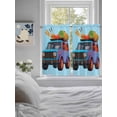 thumbnail image 3 of Travel Truck 2 Panel Kitchen Curtains for Windows, Cartoon Navy Camping Cars Blue Background Bathroom Privacy Curtain, Home Décor Window Treatment for Bedroom/Living Room 55"x45", 3 of 6