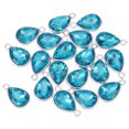 thumbnail image 1 of Uxcell 20PCS 12x20mm Alloy Glass Crystal Teardrop Charm Jewelry Making Charm for Necklaces, Bracelets Lake Blue, 1 of 6