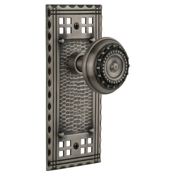 Nostalgic Warehouse Cramea_Sd_Nk Vintage Meadows Solid Brass Single Dummy Door Knob - Grey