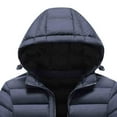 thumbnail image 3 of Men's Hooded Puffer Jacket with Multi Pockets Thickened Detachable Hood Winter Warm Cotton Down Coat (XS, Blue), 3 of 5