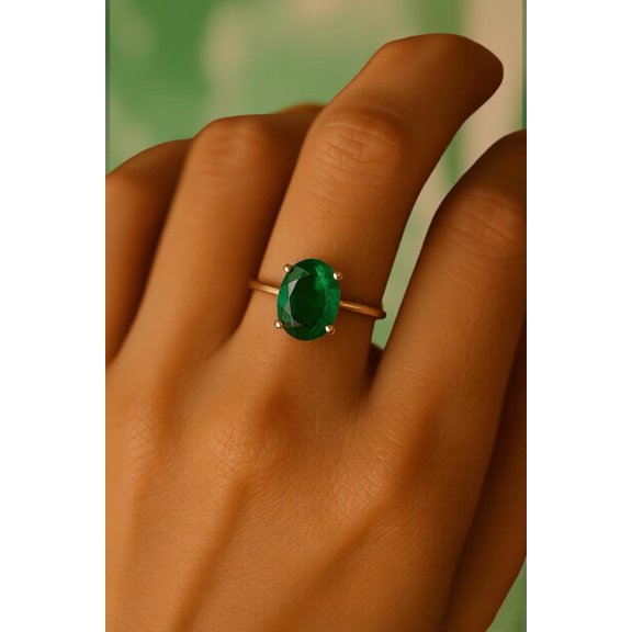 Natural Emerald (Panna) Gemstone Ring Woman And Mens Birthstone Gift Ring Promise Ring