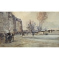 thumbnail image 2 of Eugène Louis Gillot 14x10 Gold Ornate Wood Frame and Double Matted Museum Art Print Titled - The Quai Des Grands Augustins (1901), 2 of 4
