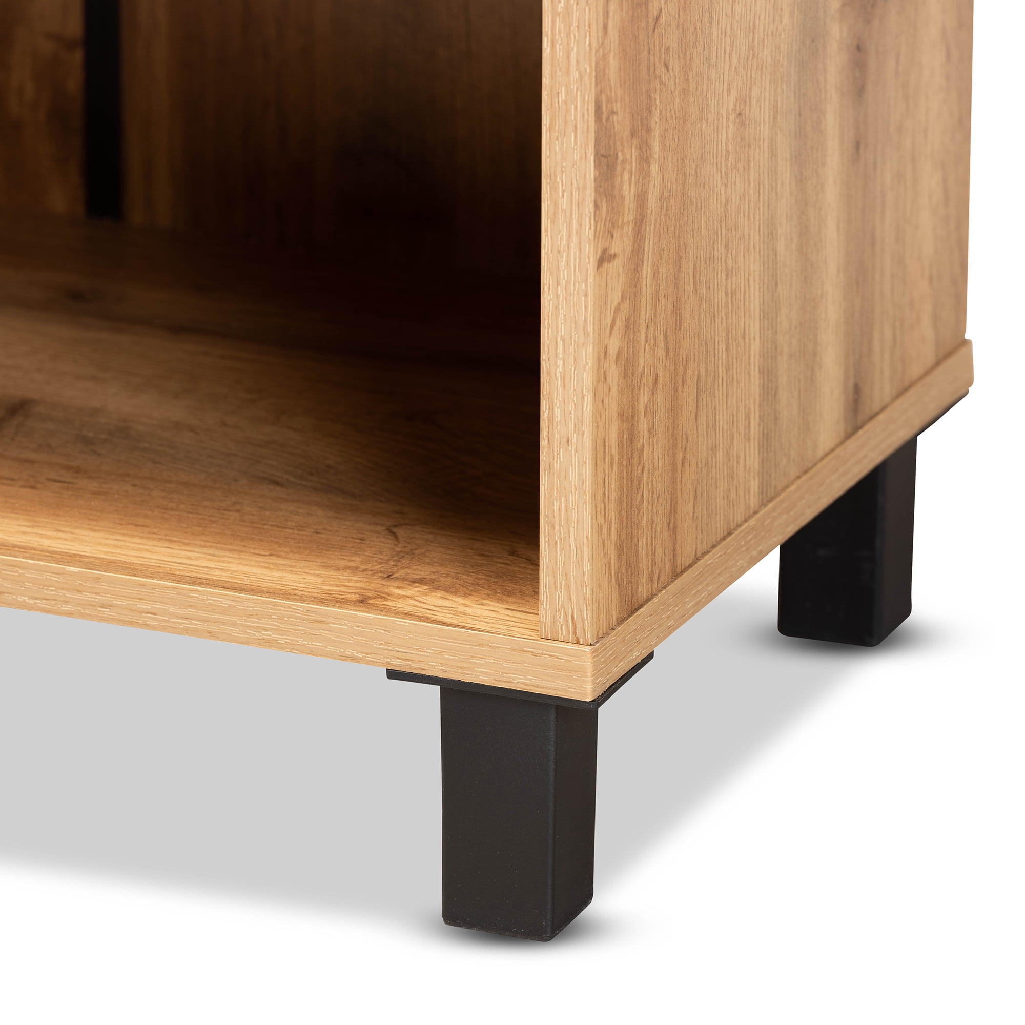 Baxton Studio Modern Contemporary Shoe Cabinet, Brown and Black, 41.9 lbs