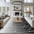 thumbnail image 3 of 5'x8' Area Rugs, Black Flower Indoor Outdoor Area Rug for Living Room Bedroom, Geometric Stripes Gradient Simple Branch Washable Bathroom Rugs Kitchen Floor Carpet Mats Home Decor Aesthetic, 3 of 8