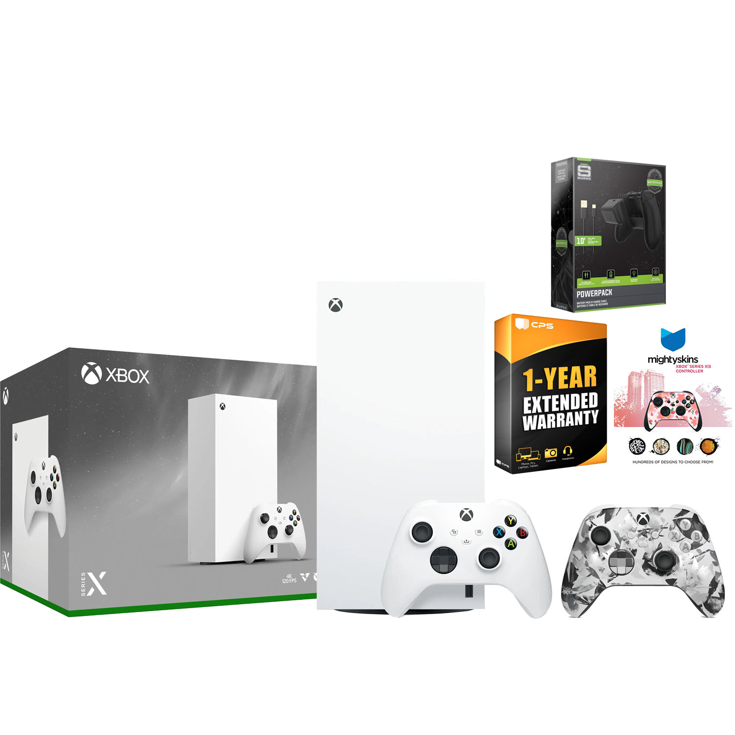 Xbox Series X 1TB Digital Console with Extra Controller, Battery Pack, MightySkins Code and 1 Year Warranty - Storm Breaker