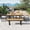 Beige, variant on Mintazer 6-Piece Patio Dining Set with Table, 4 Chairs & Bench, Outdoor Dining Set with Adjustable Feet & Cushions for Patio Garden Balcony Backyard, Natural & Beige
