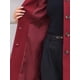 thumbnail image 5 of Abrigo de invierno de botón largo para mujer con cuello alzado, largo medio, color rojo oscuro, 5 of 6