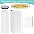 thumbnail image 6 of 20 Oz Sublimation Tumblers Bulk, Sublimation Tumbler Stainless Steel Double Wall Vacuum Insulation Cup, Sublimation Cups with Straw, Individually Box (50 Pack), 6 of 6