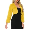 thumbnail image 4 of INSPIRE CHIC Formal Bolero for Women's Evening Dressy Faux Fur Shrug Jacket XL Ginger Yellow, 4 of 6