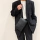 thumbnail image 1 of Bolso de mano de piel sintética con cremallera para mujer cartera Ehuebsd de mano de lujo de Color liso con cremallera para fiesta y Noche, 1 of 8