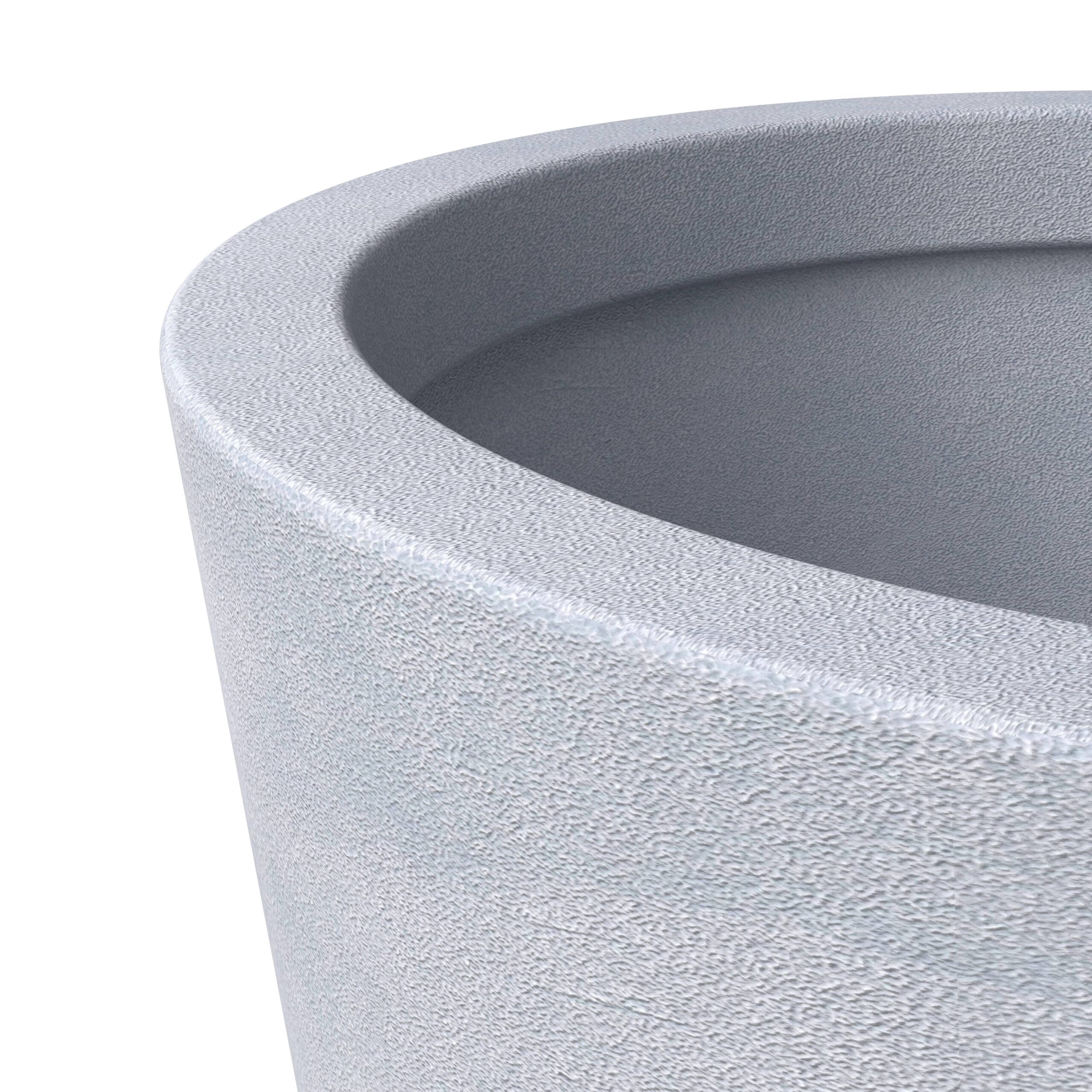 LeisureMod Pebble Series Poly Stone Planter 19.7." Dia 27.6" High in Grey