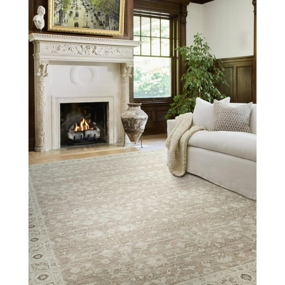 Livabliss x Nabela Noor Home Asha Printed Vintage Area Rug,5'3" x 7',Taupe
