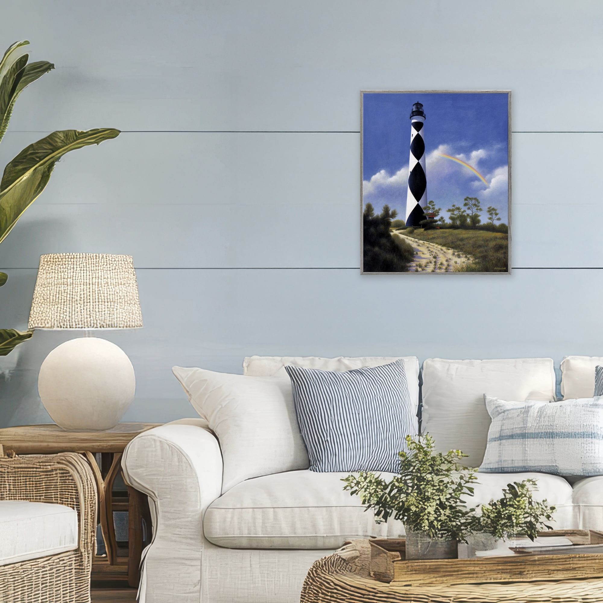 North Carolina Cape Lookout Gray Framed Giclee Art, design by Wind River Studios